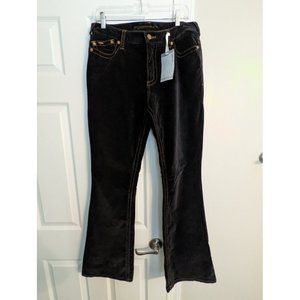 NWT Purecolor Vouge Black Velvet Pants Jeans Women's Size Euro 30 US 8 Flair